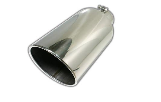 Rolled Angle Cut Bolt-on | Polished 304 Stainless Diesel Exhaust Tip