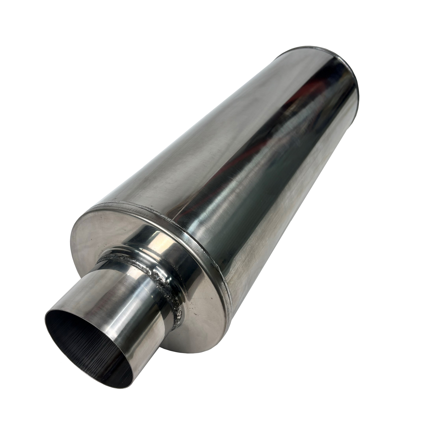 Stainless 8" Round Fiberglass Packed Muffler