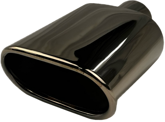 Oval Rolled Slant | Black Chrome Exhaust Tip