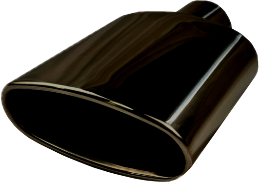Oval Rolled Slant | Black Chrome Exhaust Tip