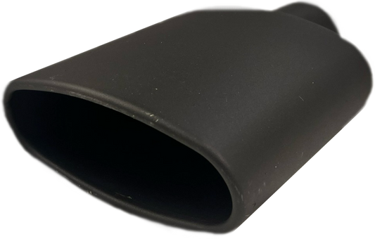 Rolled Oval Slant | Black Powder Coated Exhaust Tip